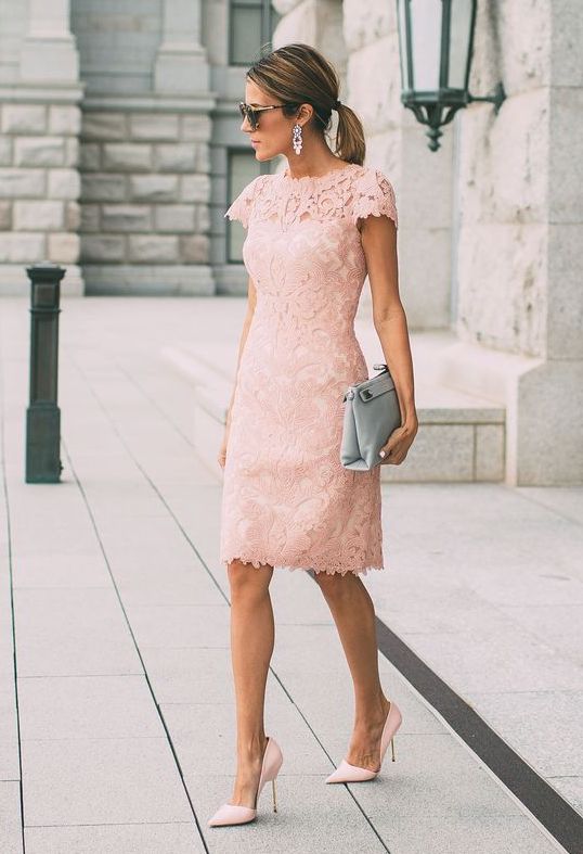 blush mother of the bride dress